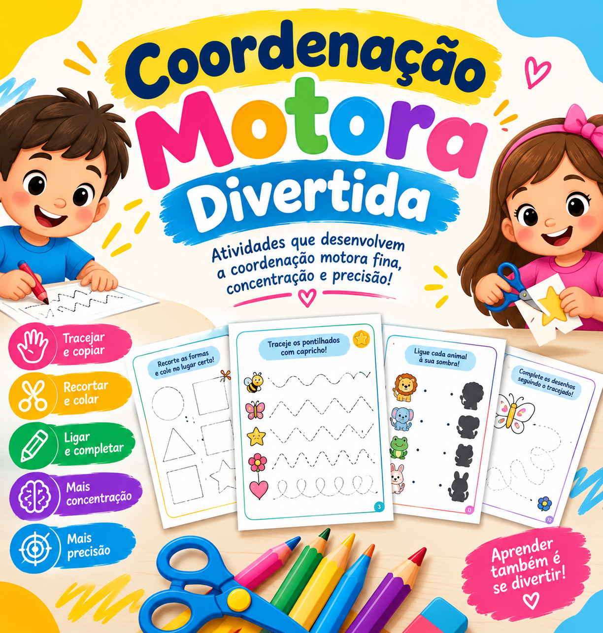 Capa das atividades de coordenação motora divertida